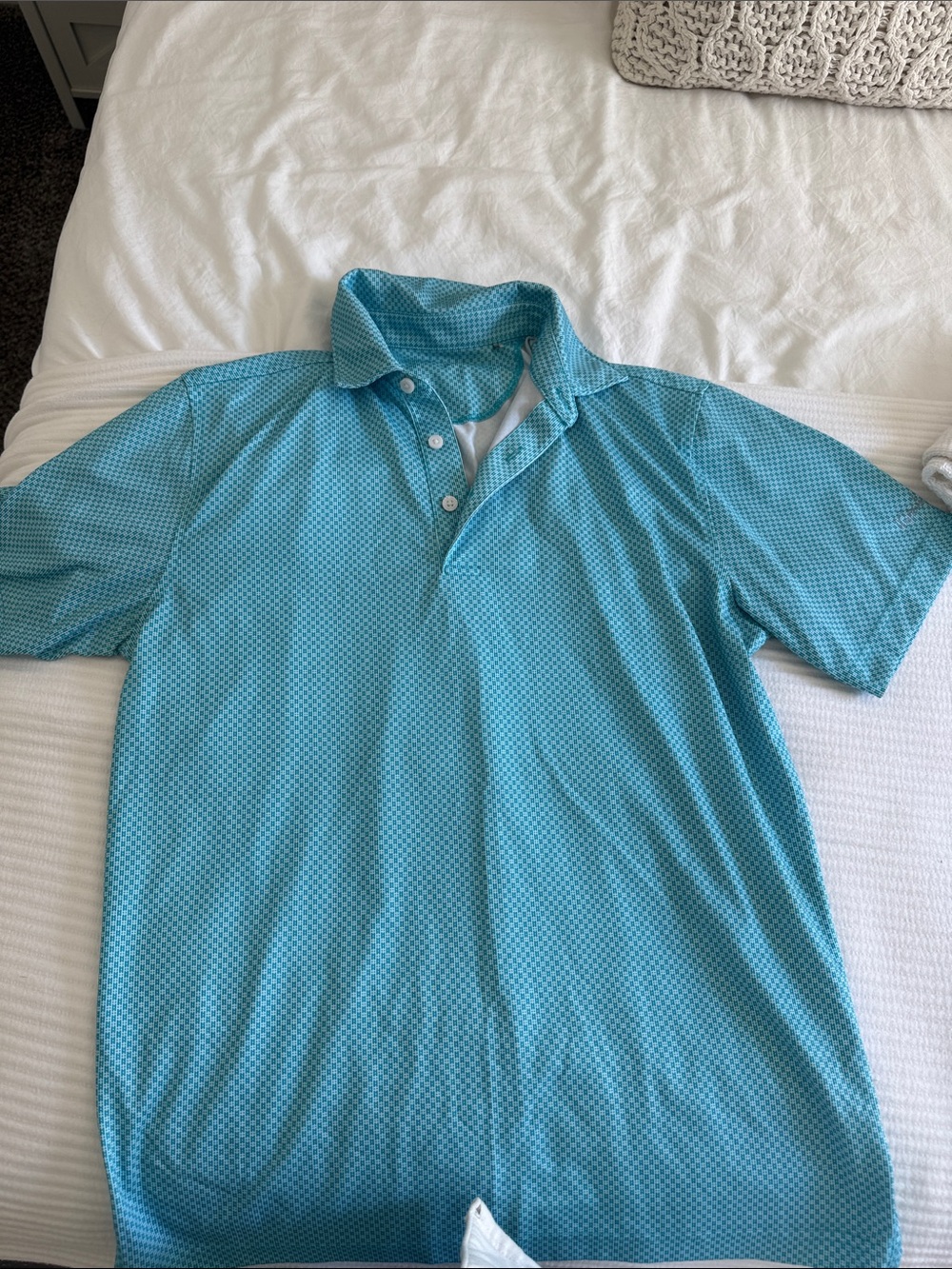 Walter Hagen Teal Micro-Pattern Polo